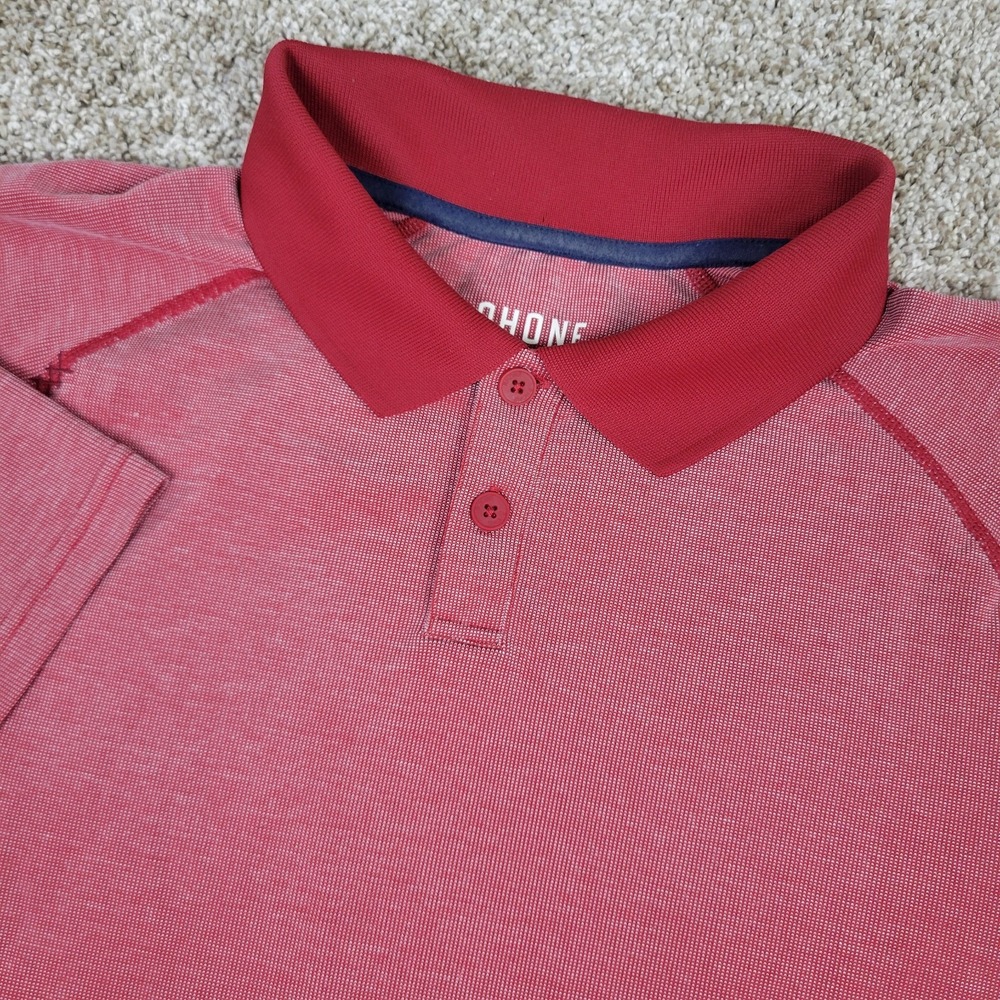 Rhone Mens Medium Solid Red Performance Stretch Golf Polo Short Sleeve